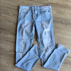 H&M Slim Regular Light Wash Distressed Jeans